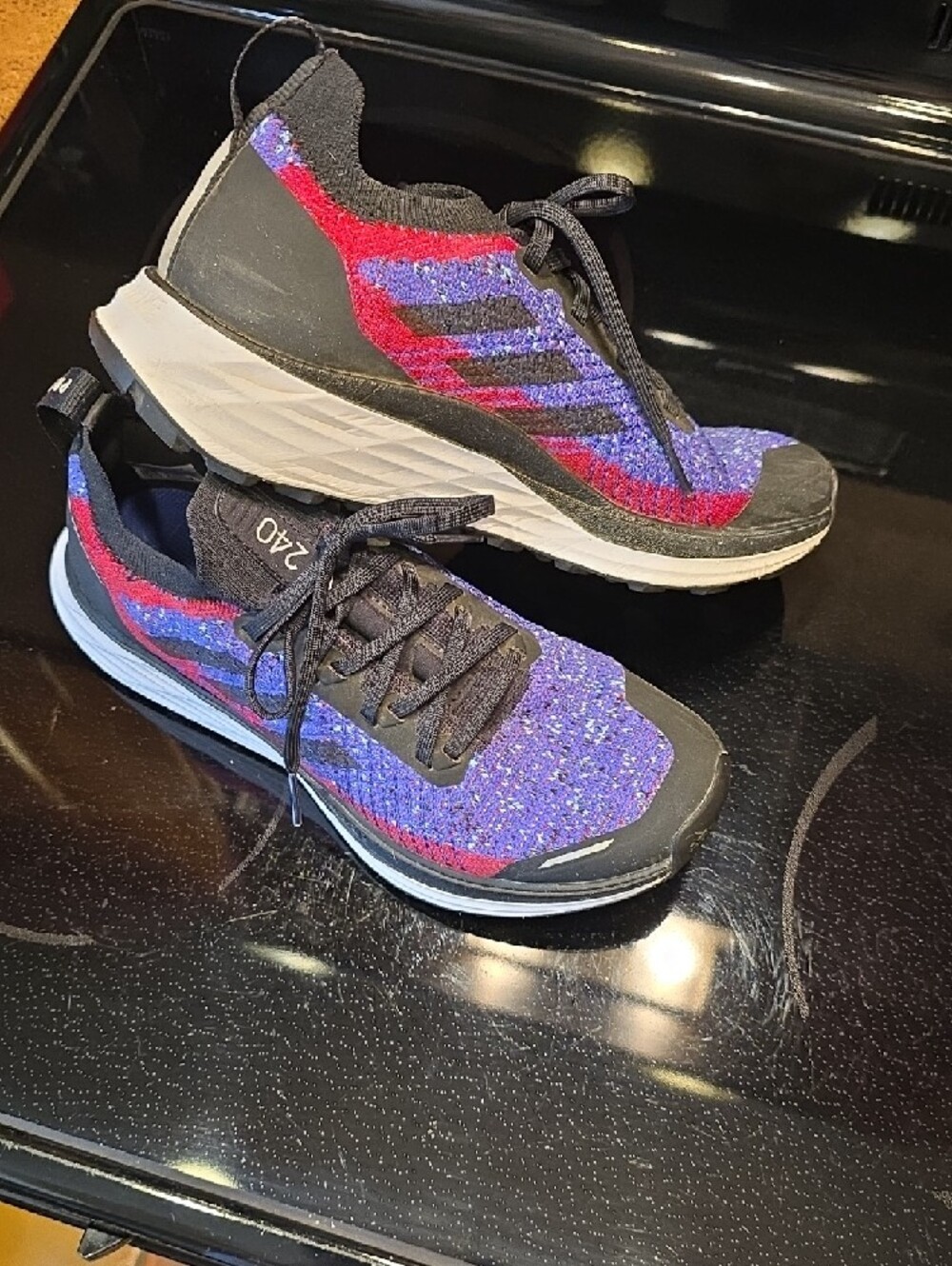 adidas Terrex Primeblue Knit Athletic Shoes in Black, Red, Blue - Picture 2 of 8